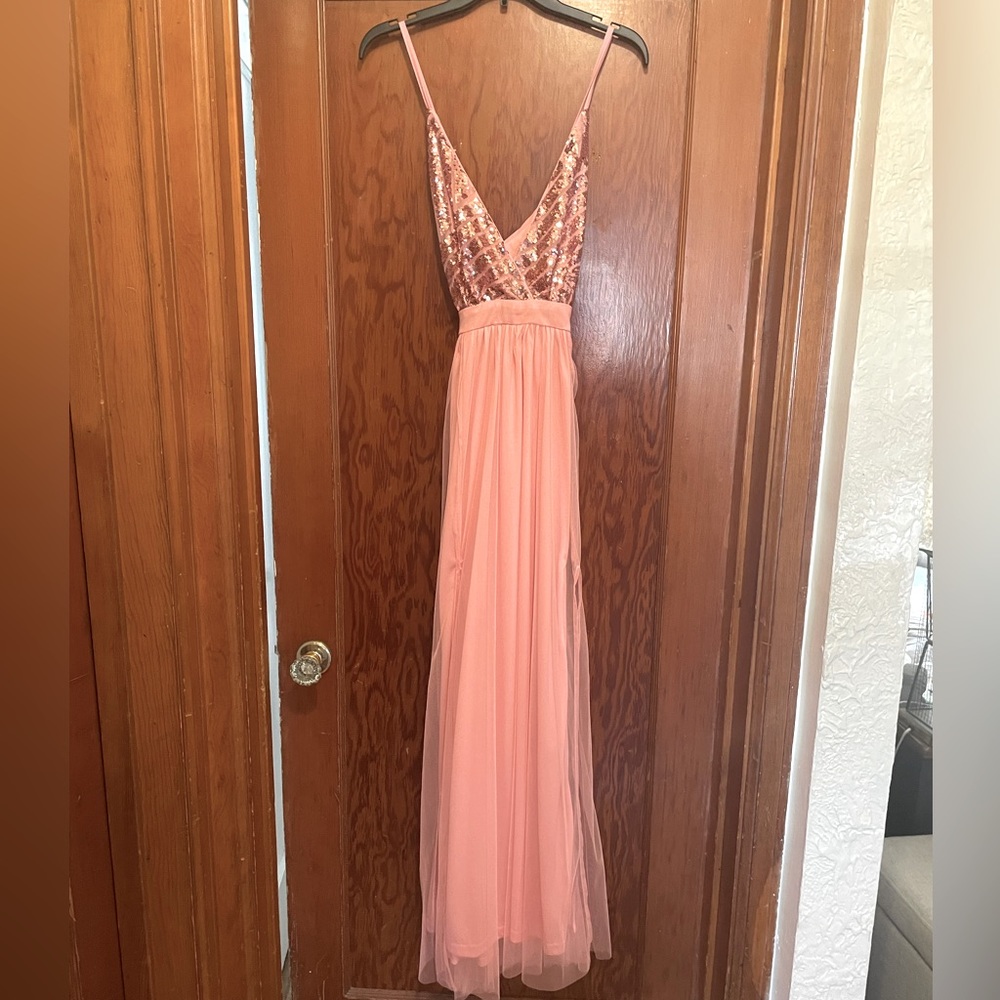 Pink floor length dress